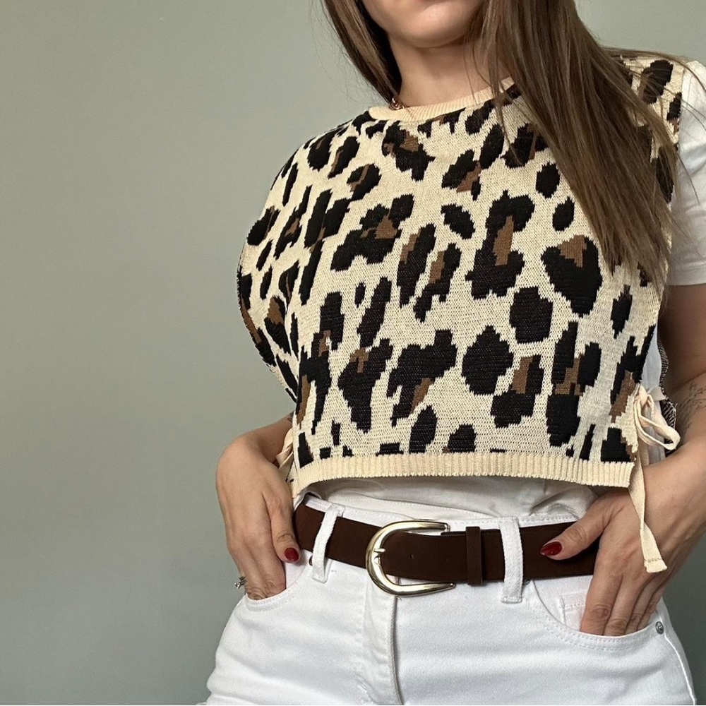 Zara Animal Print Knit  Top